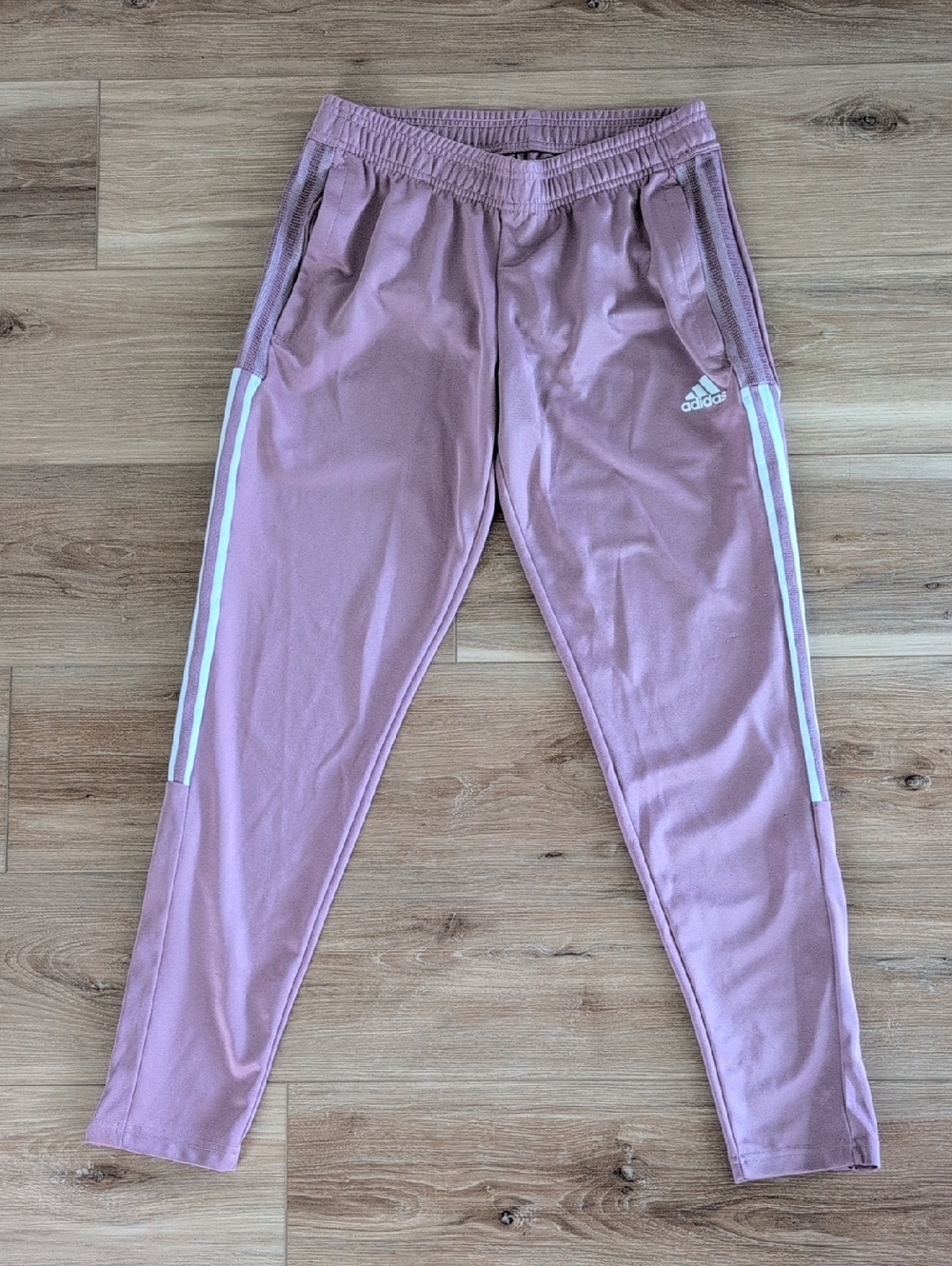 adidas Lavender Pink Track Joggers with White Stripes